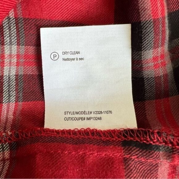 Vince Leather Trim Plaid Long Sleeve Button Down Shirt - 4 - Picture 8 of 8